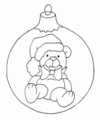 Kolorowanka bombka choinkowa z misiem